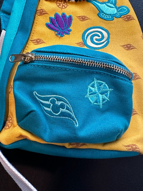 Disney Cruise Line Treasure Royal Adventure Tea Party Embroidered Sling Bag Pack - Picture 4 of 11